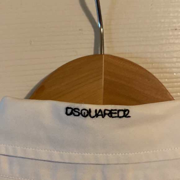 Funky COOL DSQUARED2 Mens Evening Long Sleeve Shirt white and black - Picture 4 of 4